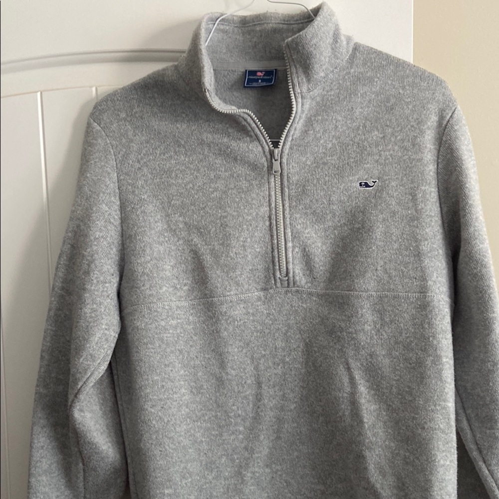 Vineyard Vines Gray Zip Up Sweater Soft Fleece Versatile